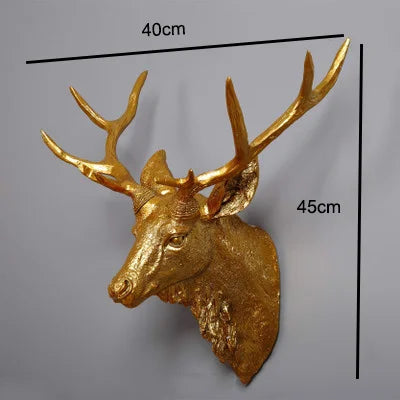 Faux Deer Head, Faux Taxidermy Animal Head Wall Decor Handmade Farmhouse Decor Resin Home Decoration Accessories Modern for Wall - HOMELIVING