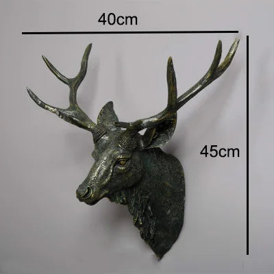 Faux Deer Head, Faux Taxidermy Animal Head Wall Decor Handmade Farmhouse Decor Resin Home Decoration Accessories Modern for Wall - HOMELIVING