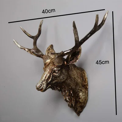 Faux Deer Head, Faux Taxidermy Animal Head Wall Decor Handmade Farmhouse Decor Resin Home Decoration Accessories Modern for Wall - HOMELIVING