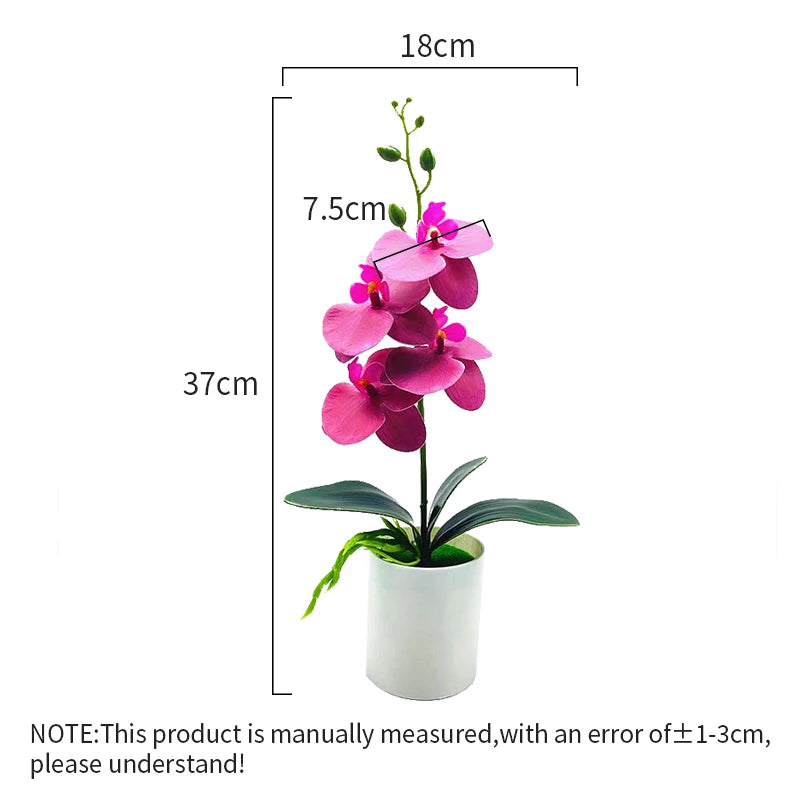 YOMDID Potted Fake Orchid Flower Artificial Plant Excellent UV-resistant Faux Bonsai Outdoor Indoor for Balcony Christmas Decor - HOMELIVING