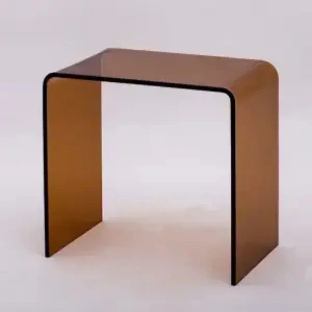 New Acrylic Glass Stool Change Shoes Footstool Family Sofa Stool Living Room Sofa Coffee Table Small Side Table Bench Table - HOMELIVING