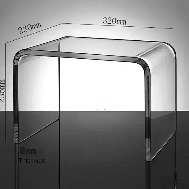 New Acrylic Glass Stool Change Shoes Footstool Family Sofa Stool Living Room Sofa Coffee Table Small Side Table Bench Table - HOMELIVING