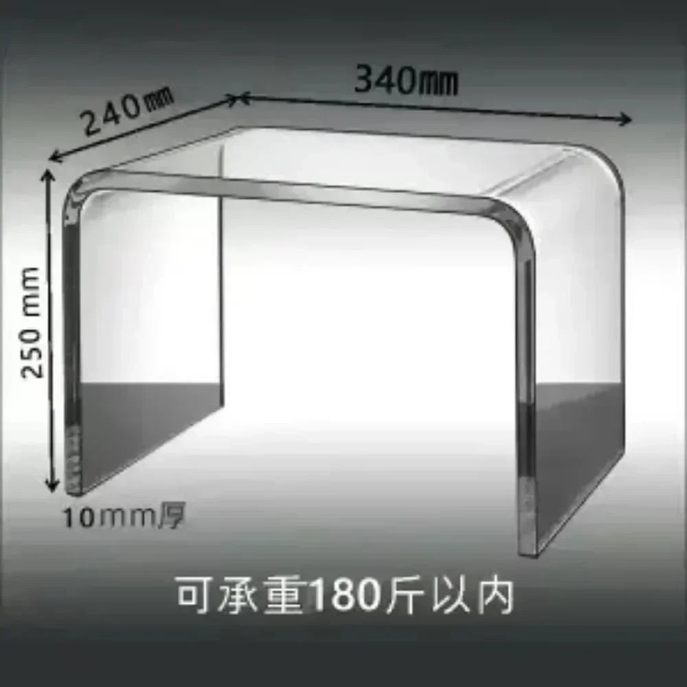 New Acrylic Glass Stool Change Shoes Footstool Family Sofa Stool Living Room Sofa Coffee Table Small Side Table Bench Table - HOMELIVING