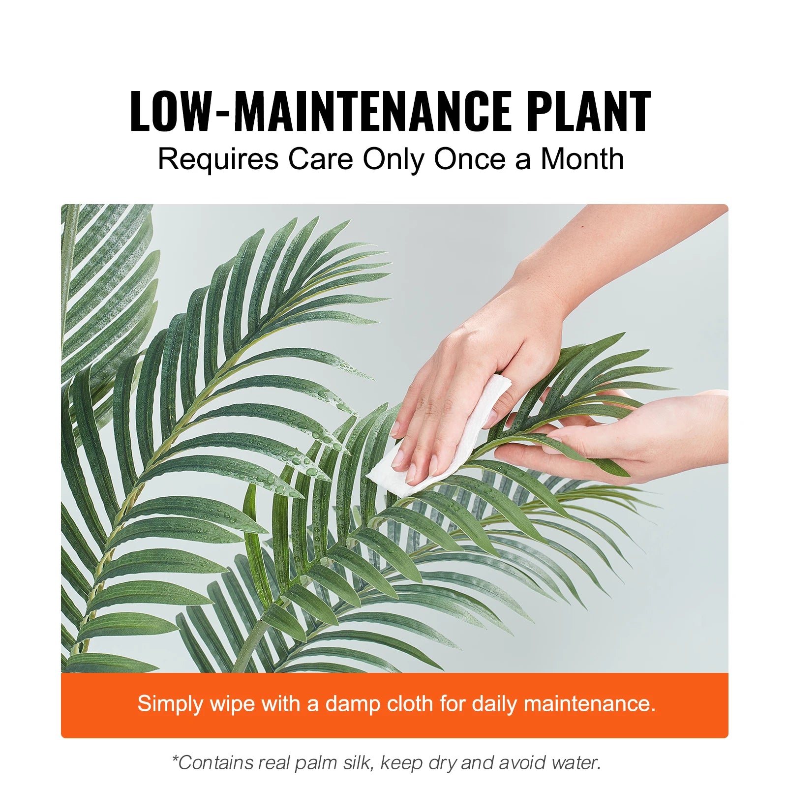 VEVOR Artificial Palm Tree 4/5/6 FT Tall Faux Plant Secure PE Material & Anti-Tip Tilt Protection Low-Maintenance Plant for Home - HOMELIVING