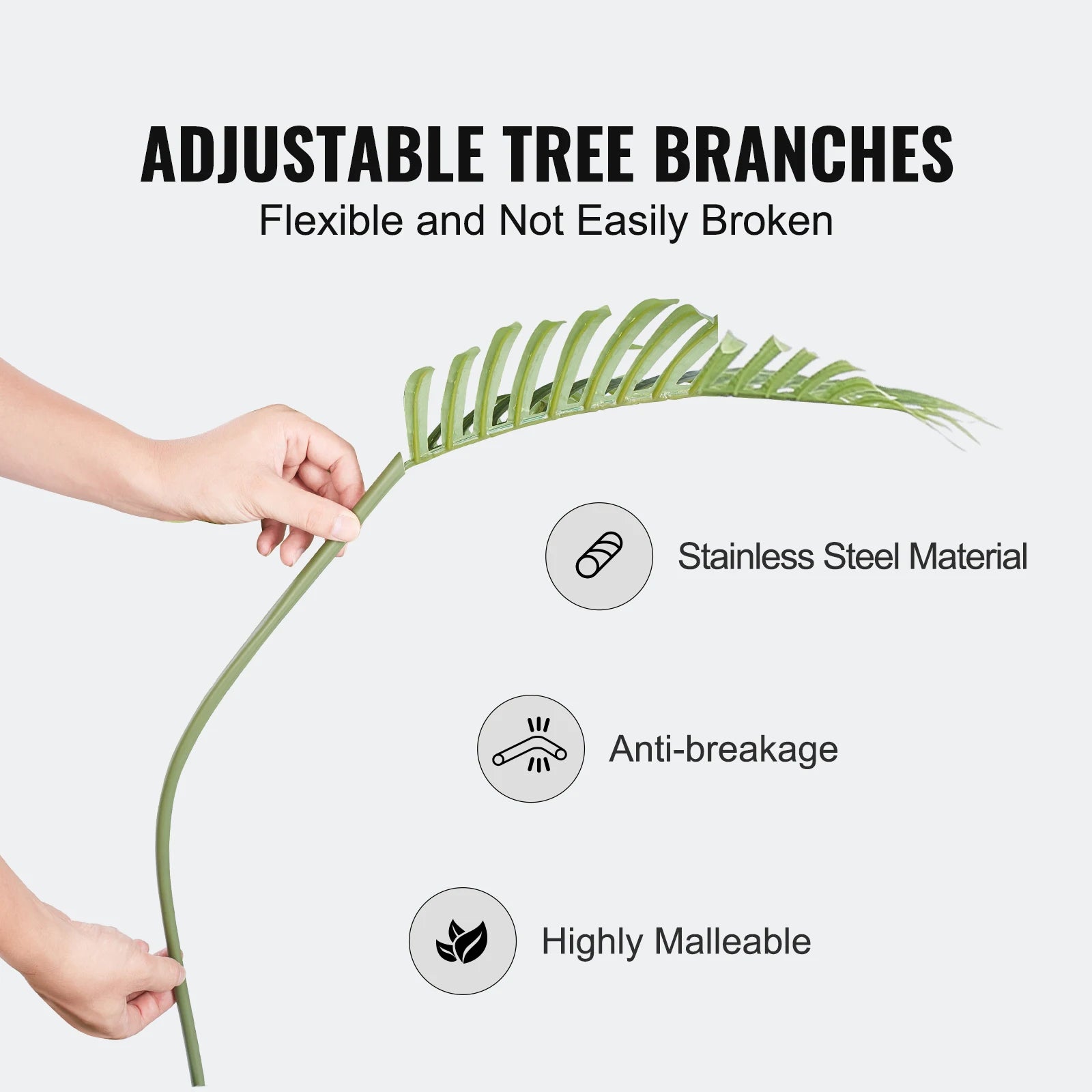 VEVOR Artificial Palm Tree 4/5/6 FT Tall Faux Plant Secure PE Material & Anti-Tip Tilt Protection Low-Maintenance Plant for Home - HOMELIVING