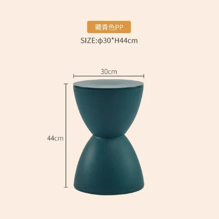 Nordic stools Plastic Creative Hourglass Small Stool Fashionable colorful stools Round Pier Side Table shoe bench - HOMELIVING