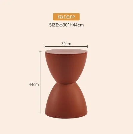 Nordic stools Plastic Creative Hourglass Small Stool Fashionable colorful stools Round Pier Side Table shoe bench - HOMELIVING