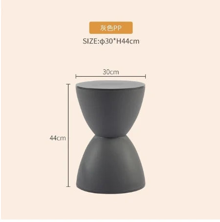 Nordic stools Plastic Creative Hourglass Small Stool Fashionable colorful stools Round Pier Side Table shoe bench - HOMELIVING