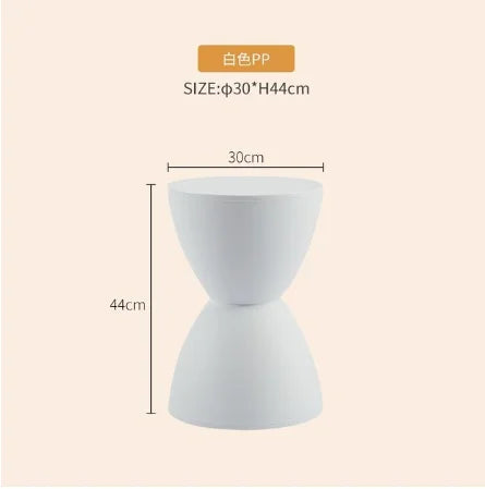 Nordic stools Plastic Creative Hourglass Small Stool Fashionable colorful stools Round Pier Side Table shoe bench - HOMELIVING