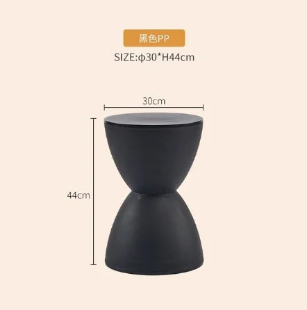 Nordic stools Plastic Creative Hourglass Small Stool Fashionable colorful stools Round Pier Side Table shoe bench - HOMELIVING