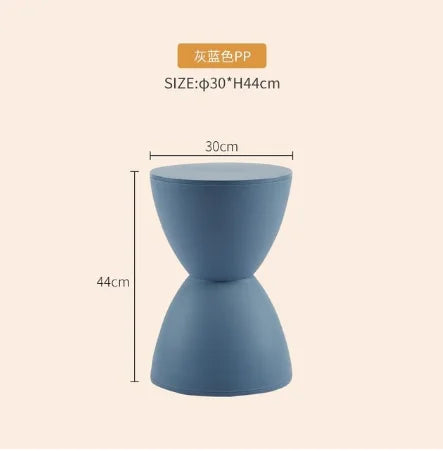 Nordic stools Plastic Creative Hourglass Small Stool Fashionable colorful stools Round Pier Side Table shoe bench - HOMELIVING