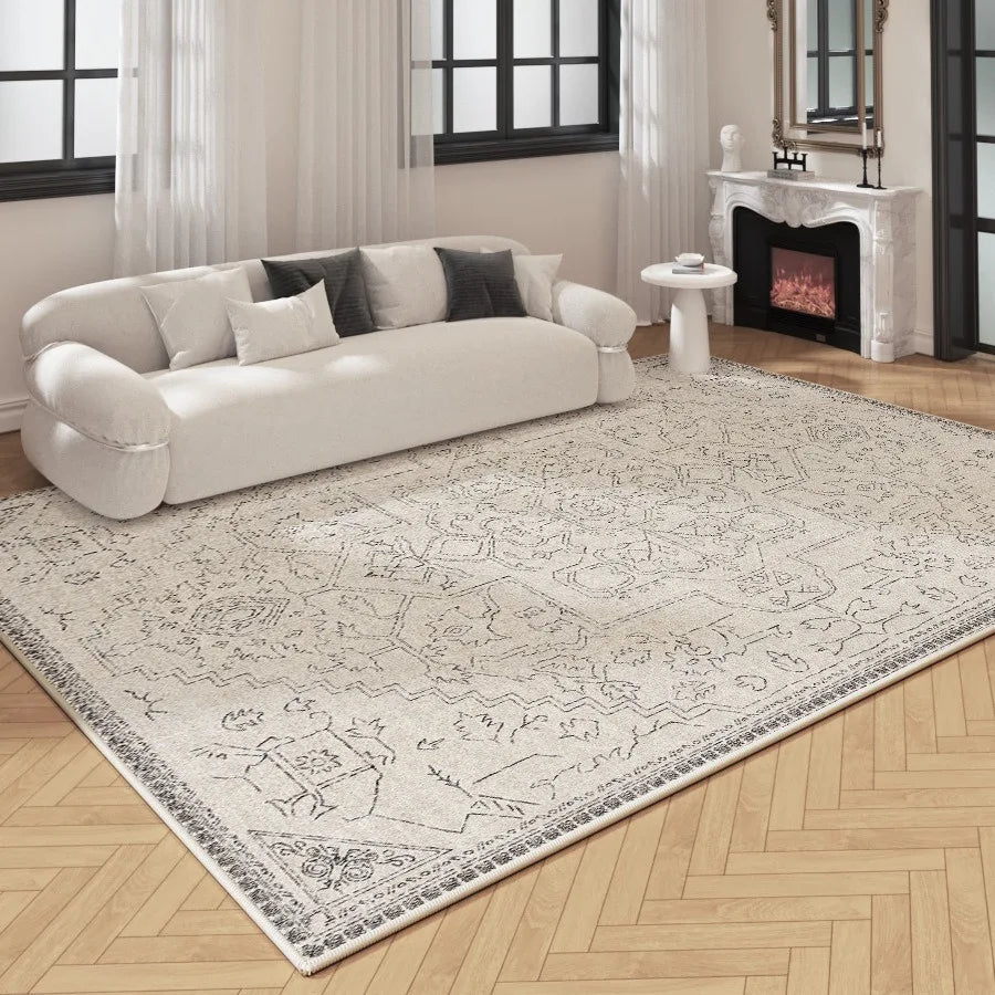 Stain-resistant Carpets for Living Room Decoration Retro Waterproof Kitchen Bedroom Entrance Doormats Non Slip Sofa Balcony Rugs - HOMELIVING