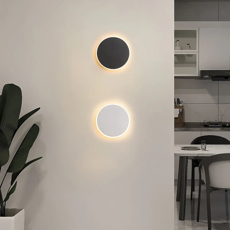 Wall lamp bedroom bed light luxury living room background wall creative touch sensing circular net red decorative staircase aisl - HOMELIVING