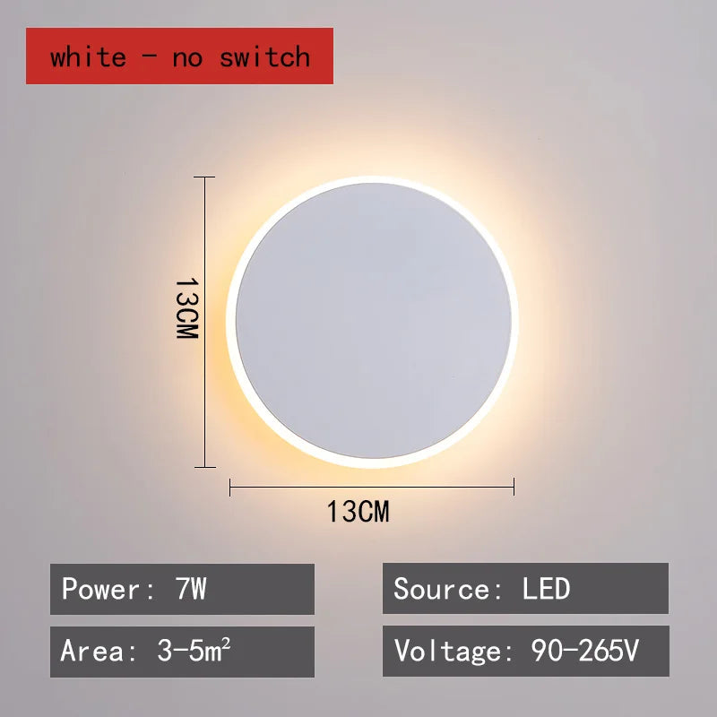 Wall lamp bedroom bed light luxury living room background wall creative touch sensing circular net red decorative staircase aisl - HOMELIVING
