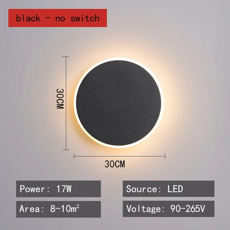 Wall lamp bedroom bed light luxury living room background wall creative touch sensing circular net red decorative staircase aisl - HOMELIVING