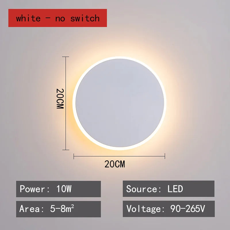 Wall lamp bedroom bed light luxury living room background wall creative touch sensing circular net red decorative staircase aisl - HOMELIVING