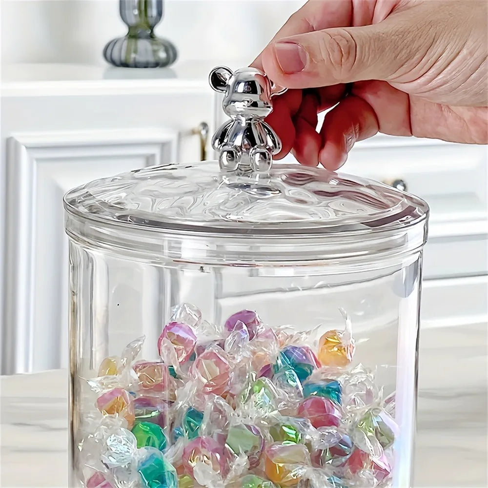 Airtight Food Storage Container With Lid Plastic Sealed Storage Jar Pantry Organizer Tea Can Candy Storage Box Kitchen Organizer - HOMELIVING