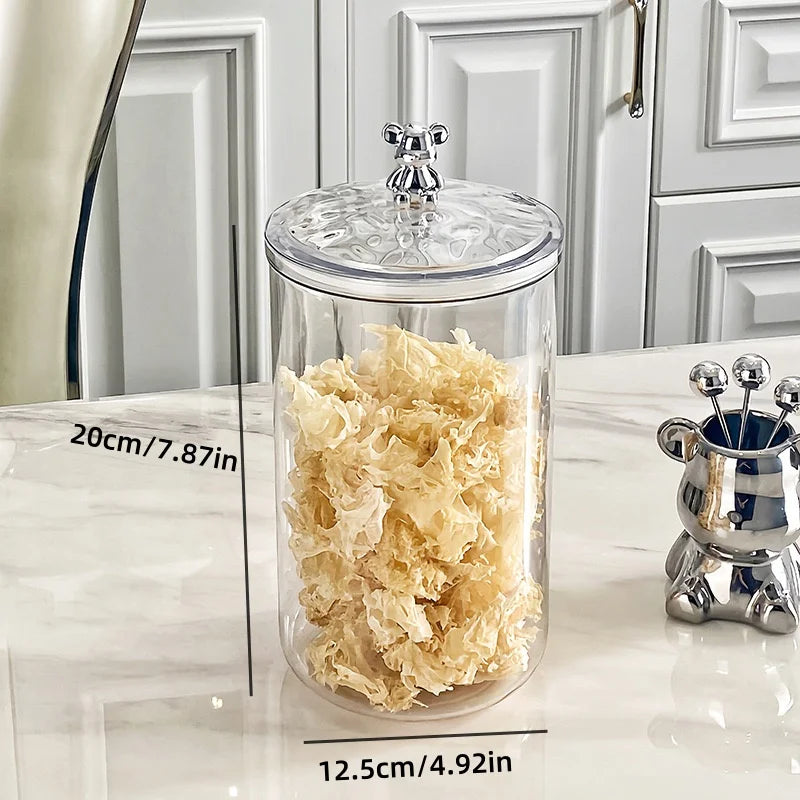 Airtight Food Storage Container With Lid Plastic Sealed Storage Jar Pantry Organizer Tea Can Candy Storage Box Kitchen Organizer - HOMELIVING