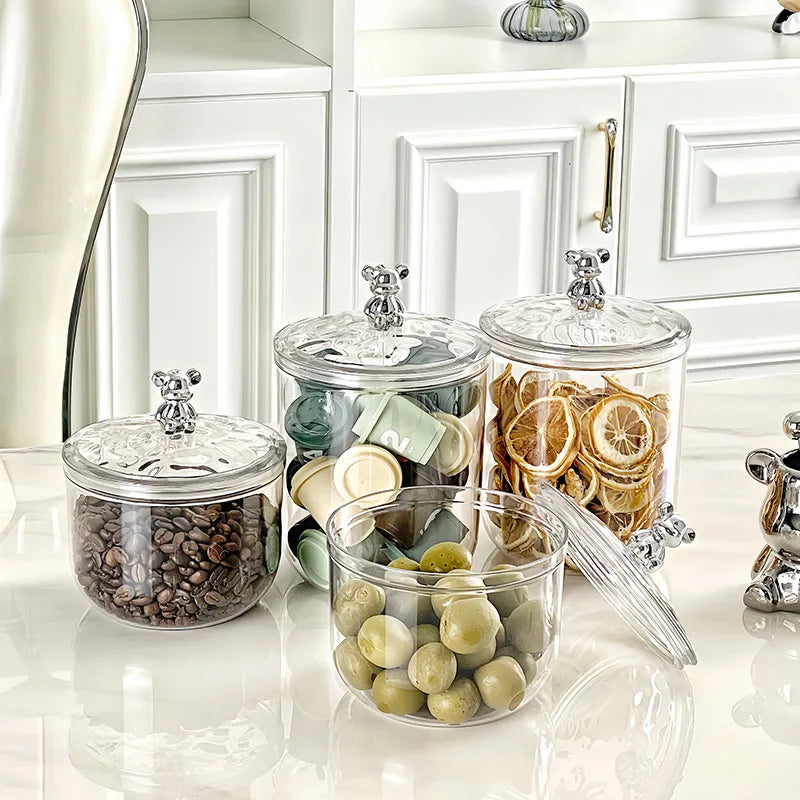Airtight Food Storage Container With Lid Plastic Sealed Storage Jar Pantry Organizer Tea Can Candy Storage Box Kitchen Organizer - HOMELIVING
