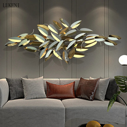 Pendant Living Room Sofa Background Wall Pendant Interior Decoration Metal Light Luxury Entrance Wrought Iron Wall Decoration - HOMELIVING