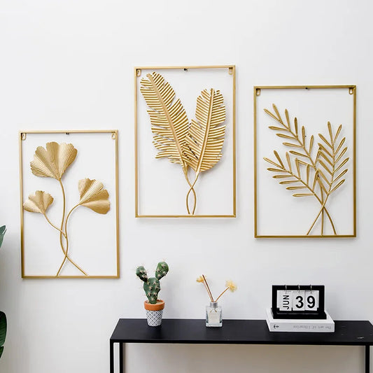 Wall Hanging Decoration Ornament Modern Light Luxury Wrought Iron Crafts Pendant Art Aesthetic Living Room Hotel Shop Decor - HOMELIVING