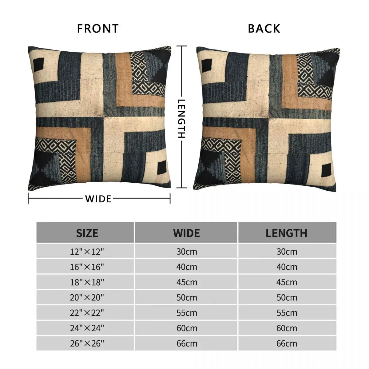 Antique African Textile Printed Cushion Cover 18"
