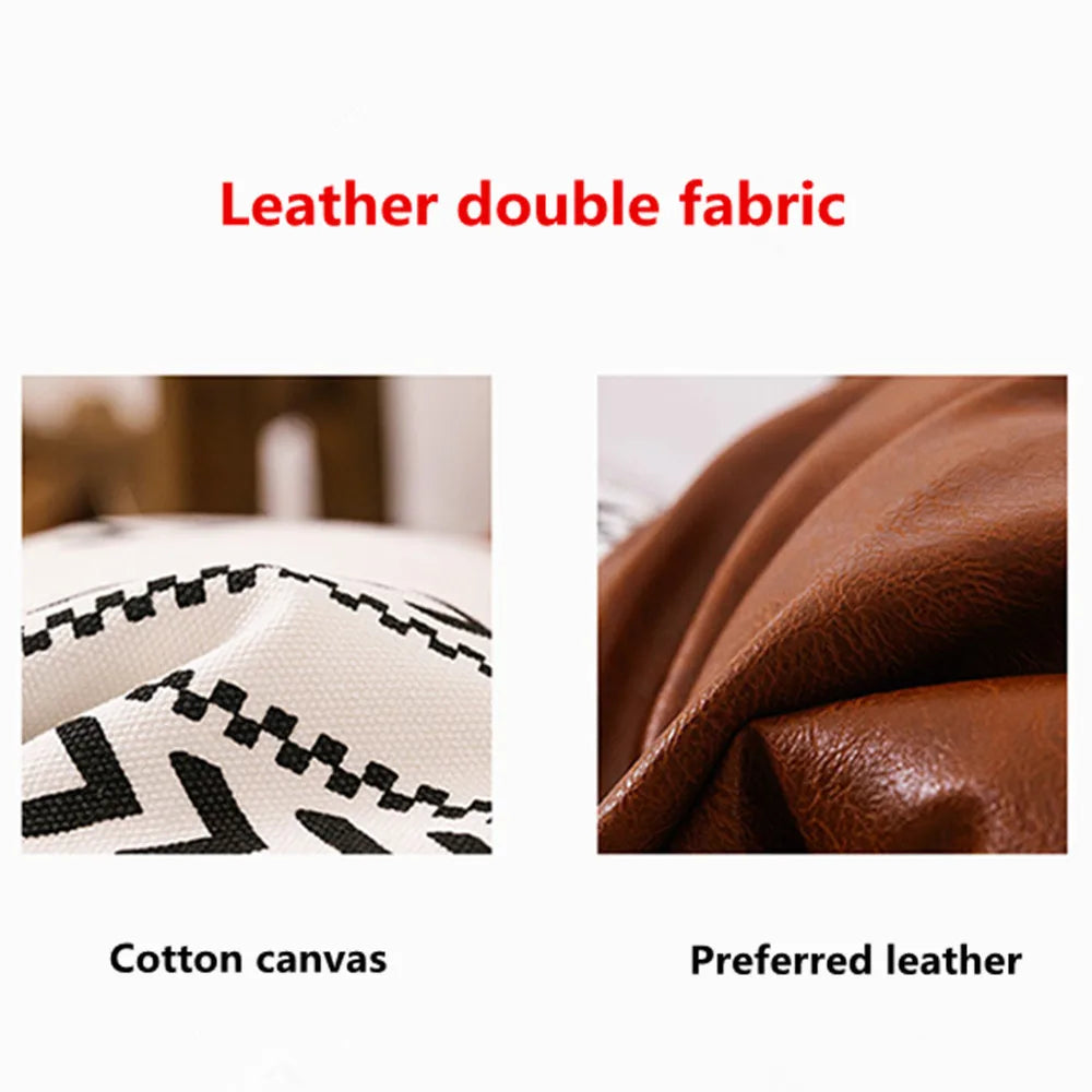 Faux Leather Patchwork Cushion Cover 45x45cm/35x50cm