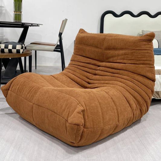 Corduroy sofa coverCaterpillar can lie and sleep on balcony, lounge chair, living room, bedroom, small sofa, Nordic single couch - HOMELIVING