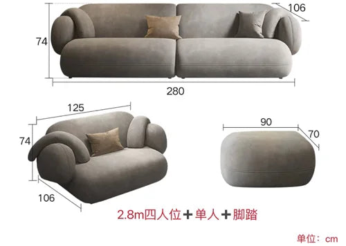 Lounge Modern Corner Sofa Italiano Nordic Nordic Lazy Puffs Couch Living Room Bedroom Designer Divano Letto Home Furniture DWH - HOMELIVING