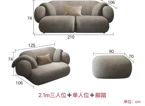 Lounge Modern Corner Sofa Italiano Nordic Nordic Lazy Puffs Couch Living Room Bedroom Designer Divano Letto Home Furniture DWH - HOMELIVING