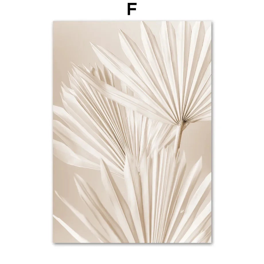 Beige Reed Peony Orchid Rose Boho Wall Art Canvas Painting Minimalist Posters And Prints Wall Picture For Living Room Home Decor - HOMELIVING