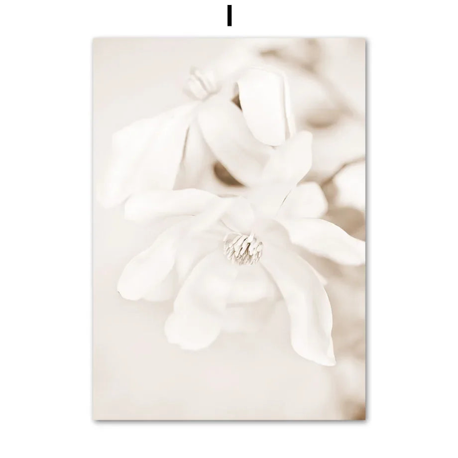 Beige Reed Peony Orchid Rose Boho Wall Art Canvas Painting Minimalist Posters And Prints Wall Picture For Living Room Home Decor - HOMELIVING