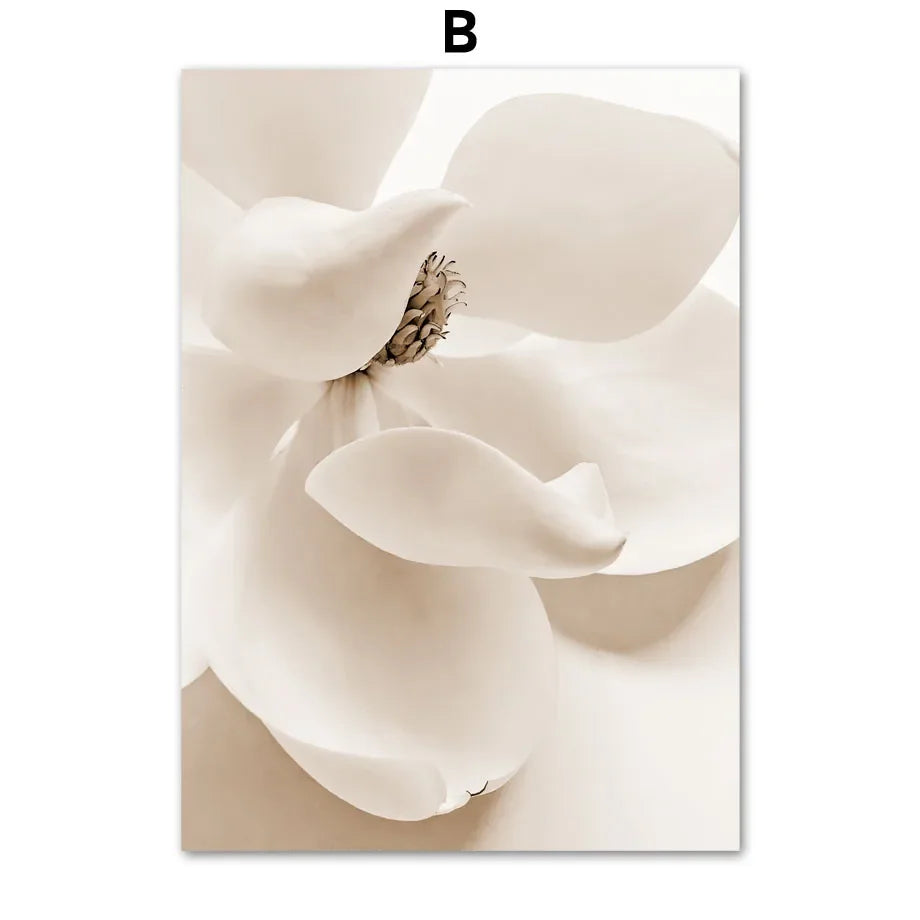 Beige Reed Peony Orchid Rose Boho Wall Art Canvas Painting Minimalist Posters And Prints Wall Picture For Living Room Home Decor - HOMELIVING