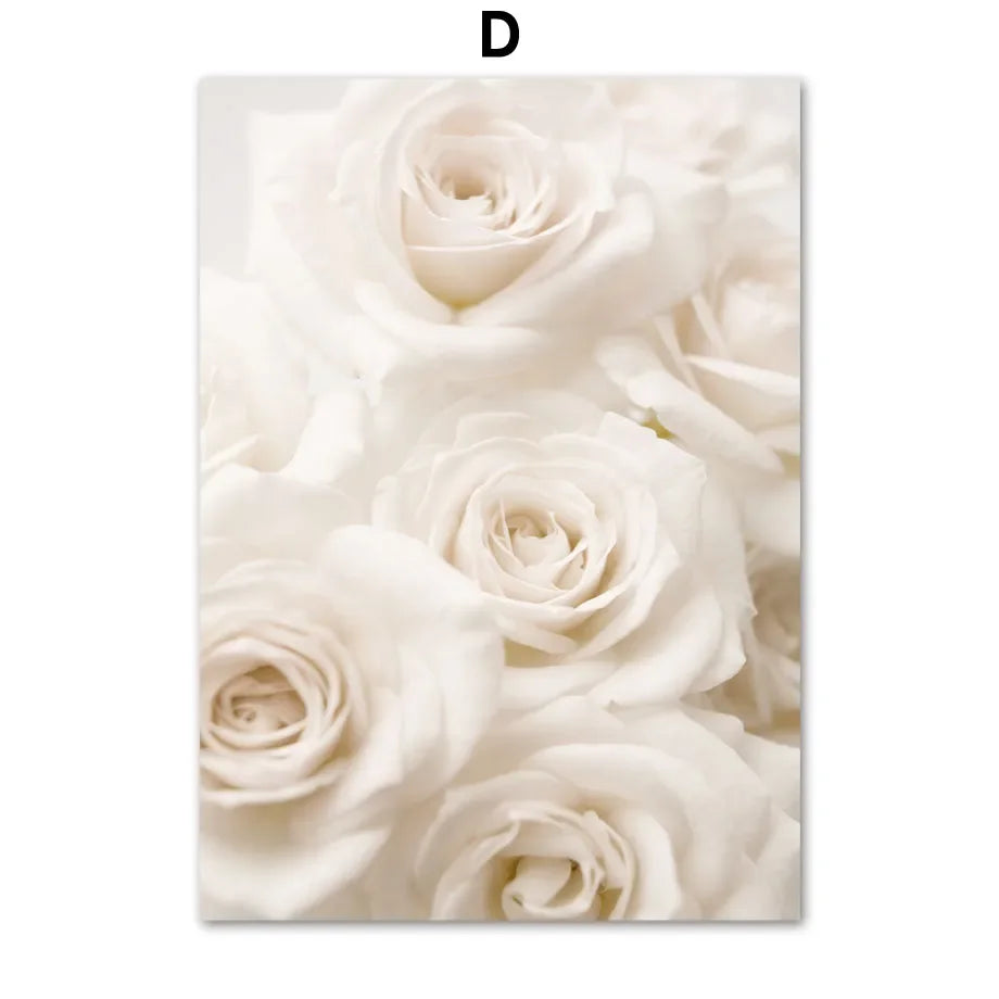 Beige Reed Peony Orchid Rose Boho Wall Art Canvas Painting Minimalist Posters And Prints Wall Picture For Living Room Home Decor - HOMELIVING