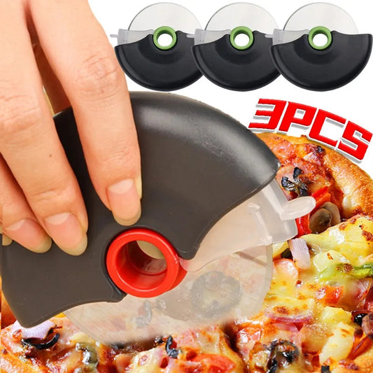 Stainless Steel Pizza Cutter Roller Knife - Cake & Dough Slicing
