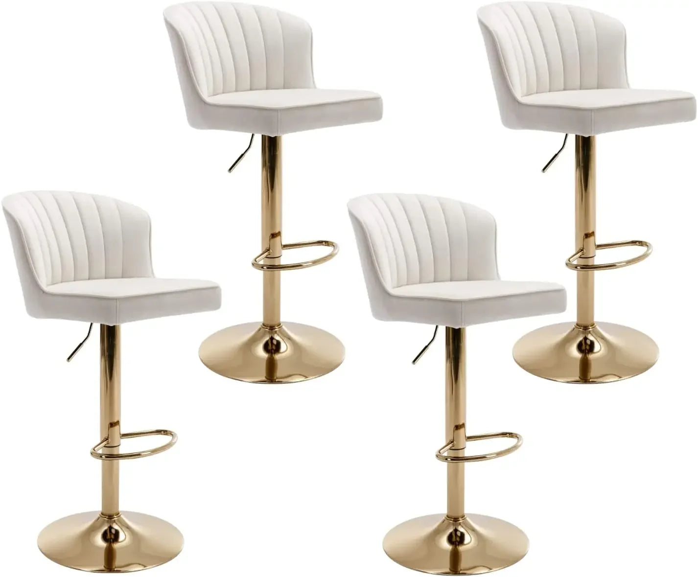 Counter Height Bar Stools Set of 2 Modern Bars Chairs with Back Leather Upholstered Bar stools Comfortable Island Chair - HOMELIVING