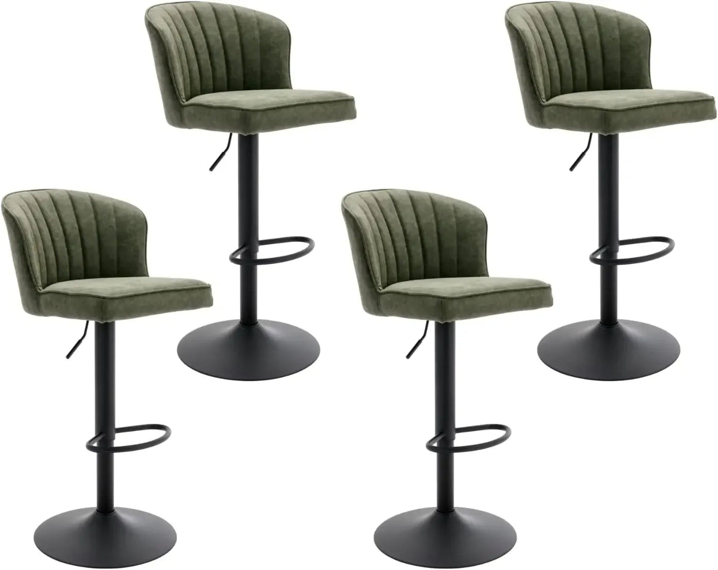 Counter Height Bar Stools Set of 2 Modern Bars Chairs with Back Leather Upholstered Bar stools Comfortable Island Chair - HOMELIVING