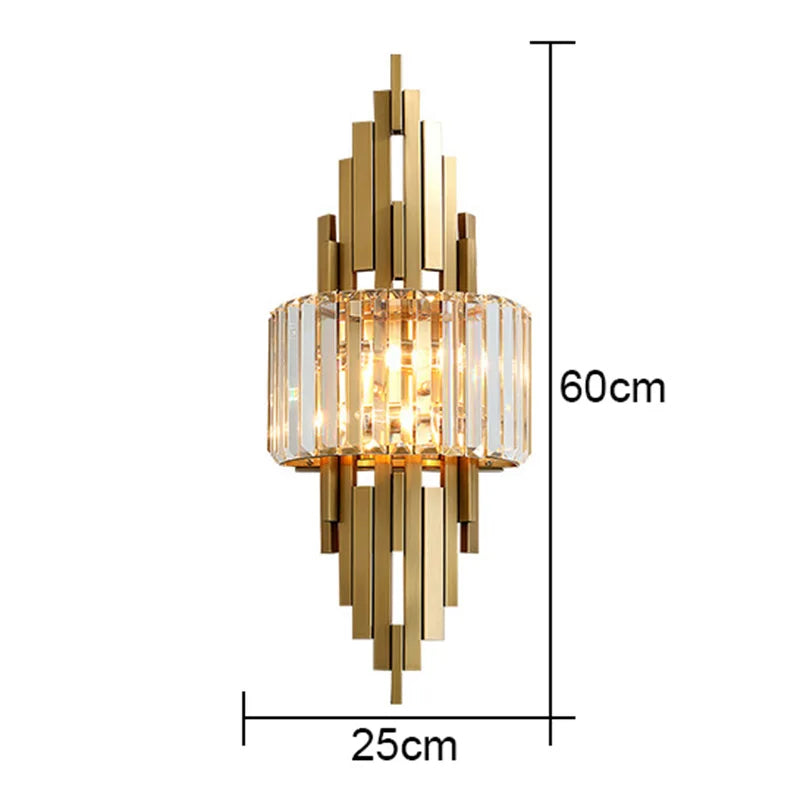 Modern Luxury Hardware Crystal Wall Lamp For Living Room Tv Bedroom Night Lighting Study Decoration  Home Indoor Fixtures - HOMELIVING