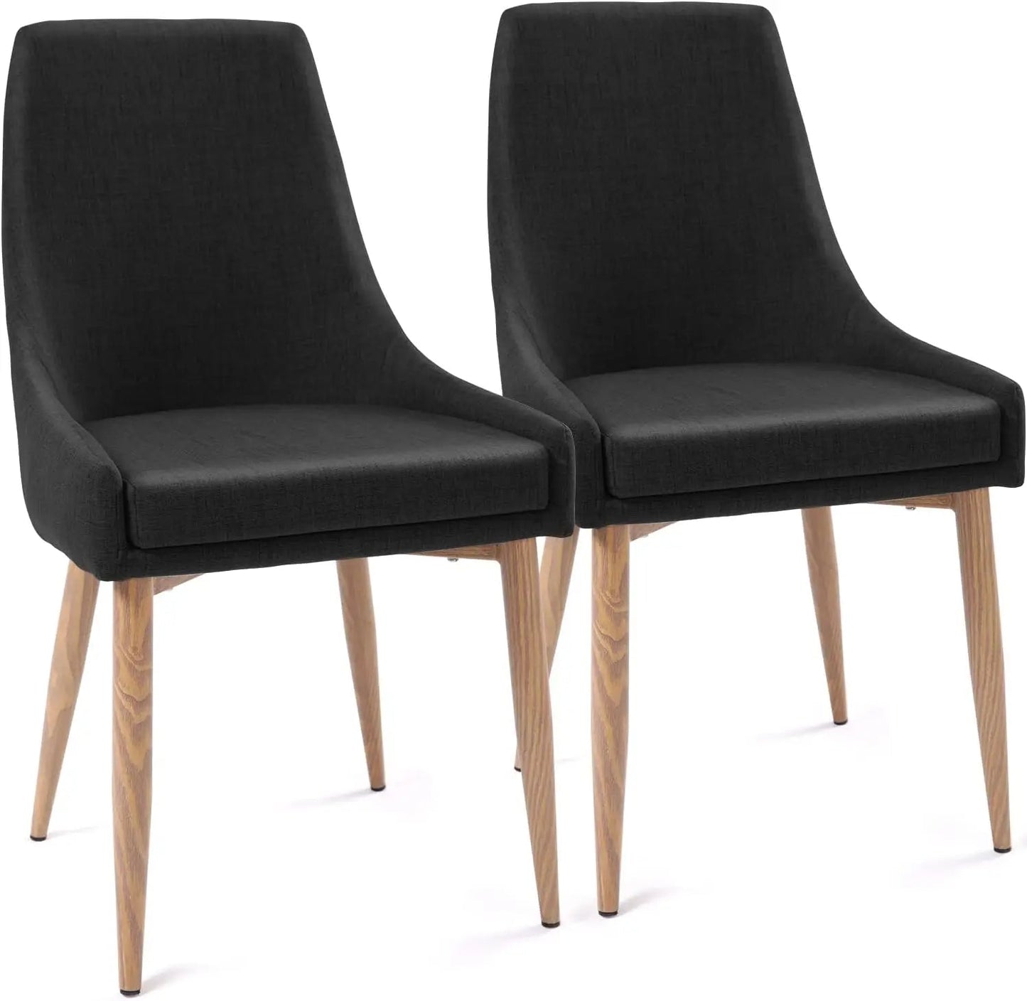 Dining Chairs, Living Room Chair Set of 4 Accent Chair with High Back Beige Fabric Dining Comfy Chair for Kitchen - HOMELIVING