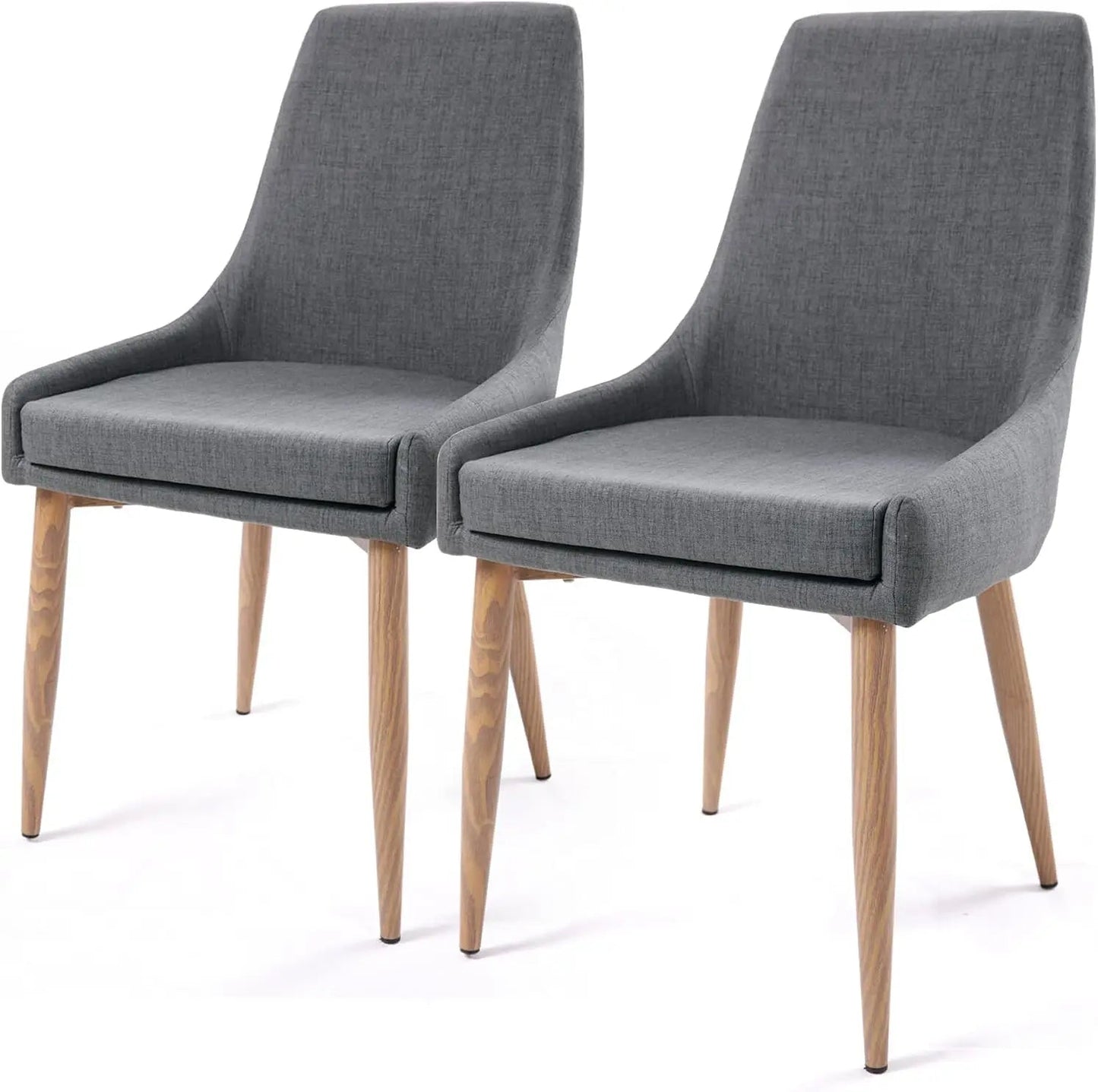 Dining Chairs, Living Room Chair Set of 4 Accent Chair with High Back Beige Fabric Dining Comfy Chair for Kitchen - HOMELIVING