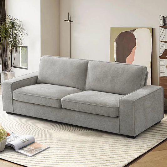 Loveseat, Small Chenille Loveseat  2-Seater Modern Deep Seat Couch with Removable Back and Cushions, Lounge Sofa - HOMELIVING