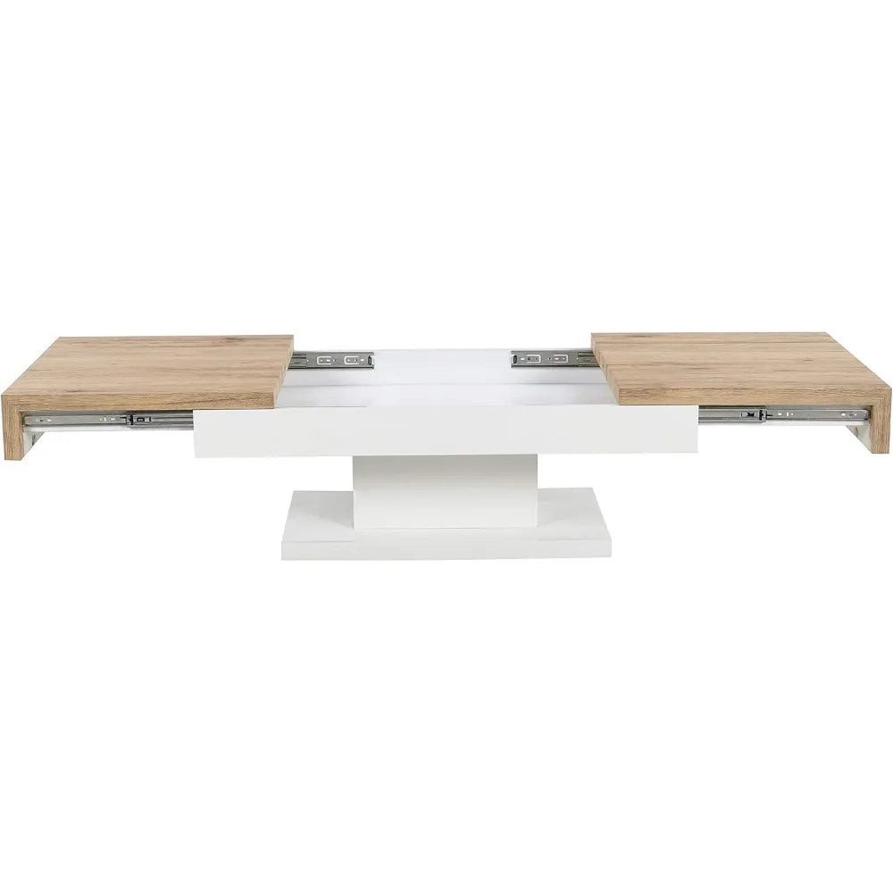 Modern Style Coffee Table, Double Slide Storage Coffee Table, Suitable for Living Room Coffee Table - HOMELIVING