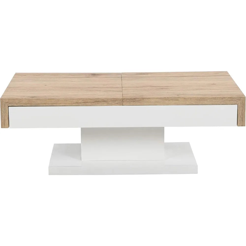 Modern Style Coffee Table, Double Slide Storage Coffee Table, Suitable for Living Room Coffee Table - HOMELIVING