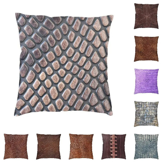 Snake Skin Faux Leather Cushion Cover 45x45cm
